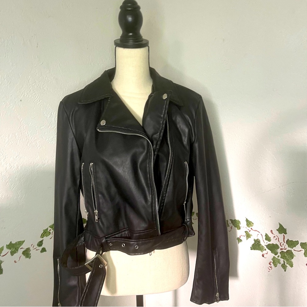 Ambiance outwear leather jacket large